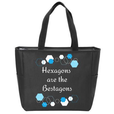 Hexagons are the Bestagons! Geometry Math Teacher Funny Fun Zip Tote Bag