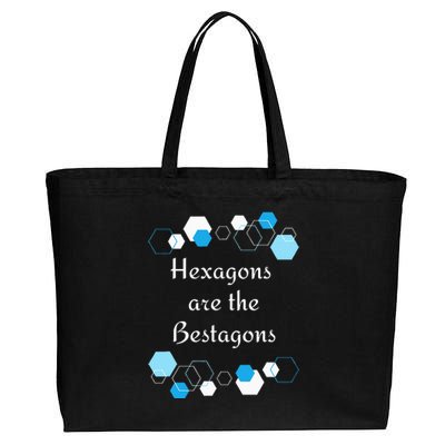 Hexagons are the Bestagons! Geometry Math Teacher Funny Fun Cotton Canvas Jumbo Tote