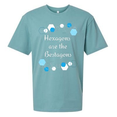 Hexagons are the Bestagons! Geometry Math Teacher Funny Fun Sueded Cloud Jersey T-Shirt