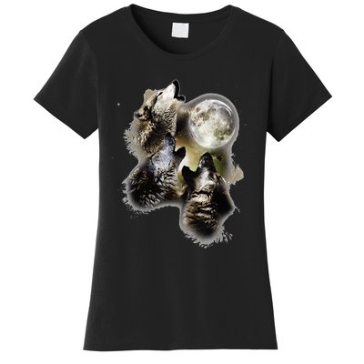 Howling At The Moon Wolves Wolf Animal Women's T-Shirt