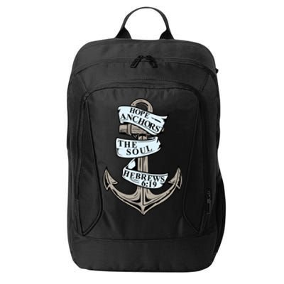 Hope Anchors The Soul Hebrews 6:19 Christian Faith Anchor Gift City Backpack