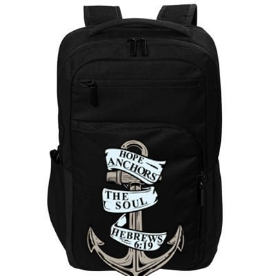 Hope Anchors The Soul Hebrews 6:19 Christian Faith Anchor Gift Impact Tech Backpack