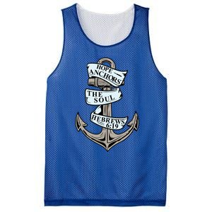 Hope Anchors The Soul Hebrews 6:19 Christian Faith Anchor Gift Mesh Reversible Basketball Jersey Tank