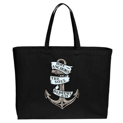 Hope Anchors The Soul Hebrews 6:19 Christian Faith Anchor Gift Cotton Canvas Jumbo Tote