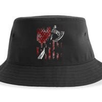 Hatchet Axe Throwing Lumberjack Logger American Flag Sustainable Bucket Hat