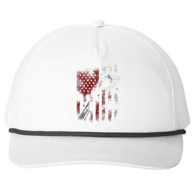 Hatchet Axe Throwing Lumberjack Logger American Flag Snapback Five-Panel Rope Hat