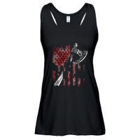 Hatchet Axe Throwing Lumberjack Logger American Flag Ladies Essential Flowy Tank