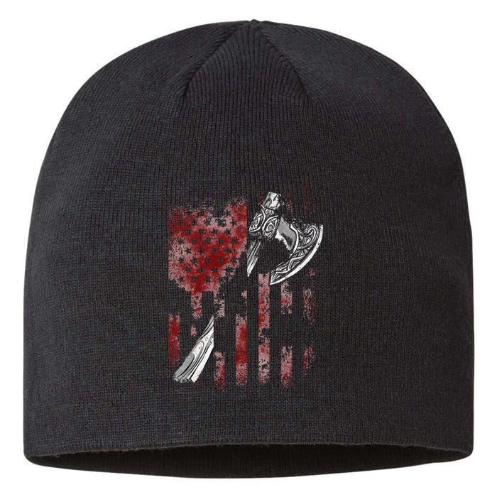 Hatchet Axe Throwing Lumberjack Logger American Flag Sustainable Beanie