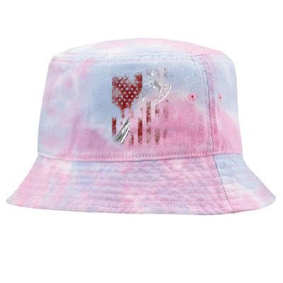 Hatchet Axe Throwing Lumberjack Logger American Flag Tie-Dyed Bucket Hat