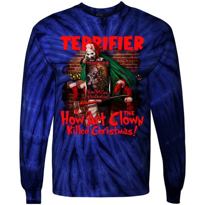 How Art The Clown Killed Christmas Art The Clown Movie Horror Christma Tie-Dye Long Sleeve Shirt