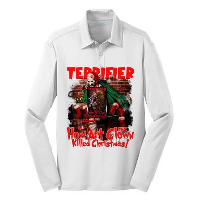 How Art The Clown Killed Christmas Art The Clown Movie Horror Christma Silk Touch Performance Long Sleeve Polo