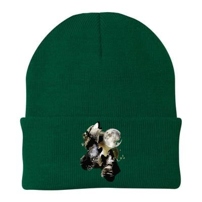 Howling At The Moon Wolves Wolf Animal Knit Cap Winter Beanie