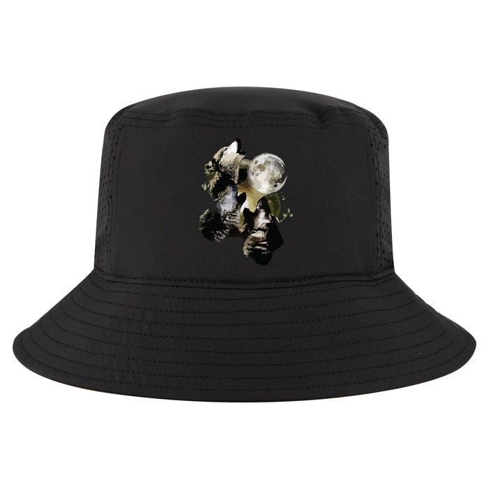 Howling At The Moon Wolves Wolf Animal Cool Comfort Performance Bucket Hat