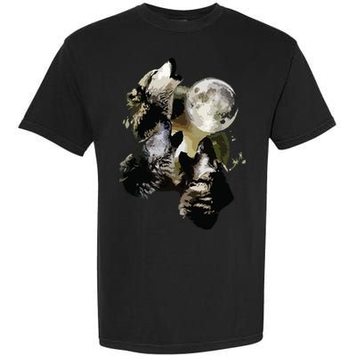 Howling At The Moon Wolves Wolf Animal Garment-Dyed Heavyweight T-Shirt