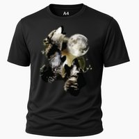 Howling At The Moon Wolves Wolf Animal Cooling Performance Crew T-Shirt
