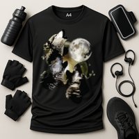 Howling At The Moon Wolves Wolf Animal Cooling Performance Crew T-Shirt