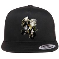 Howling At The Moon Wolves Wolf Animal Flatbill Hat