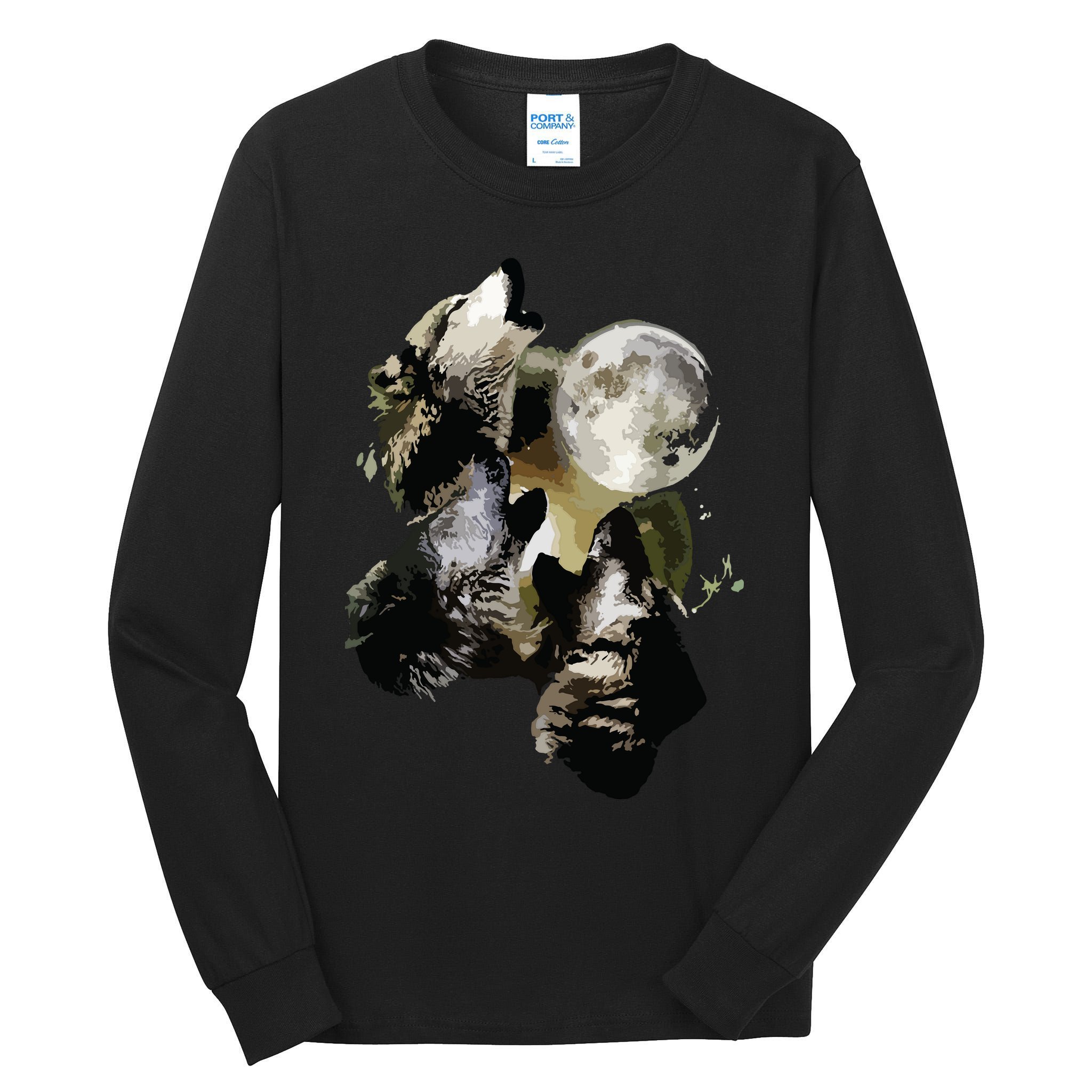 Howling At The Moon Wolves Wolf Animal Tall Long Sleeve T-Shirt