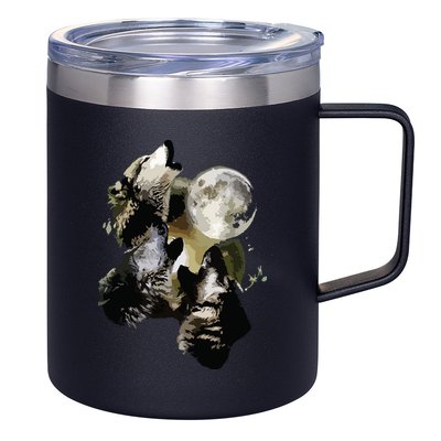 Howling At The Moon Wolves Wolf Animal 12oz Stainless Steel Coffee Mug