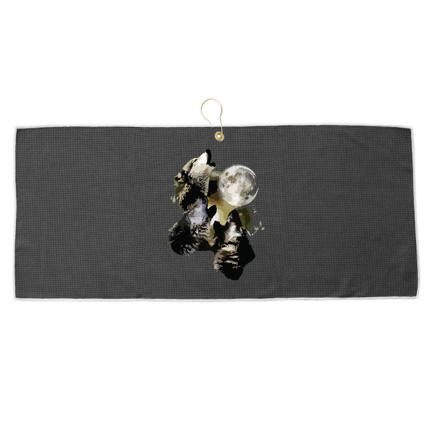Howling At The Moon Wolves Wolf Animal Large Microfiber Waffle Golf Towel