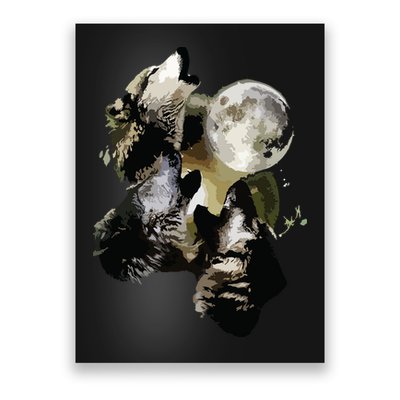 Howling At The Moon Wolves Wolf Animal Poster