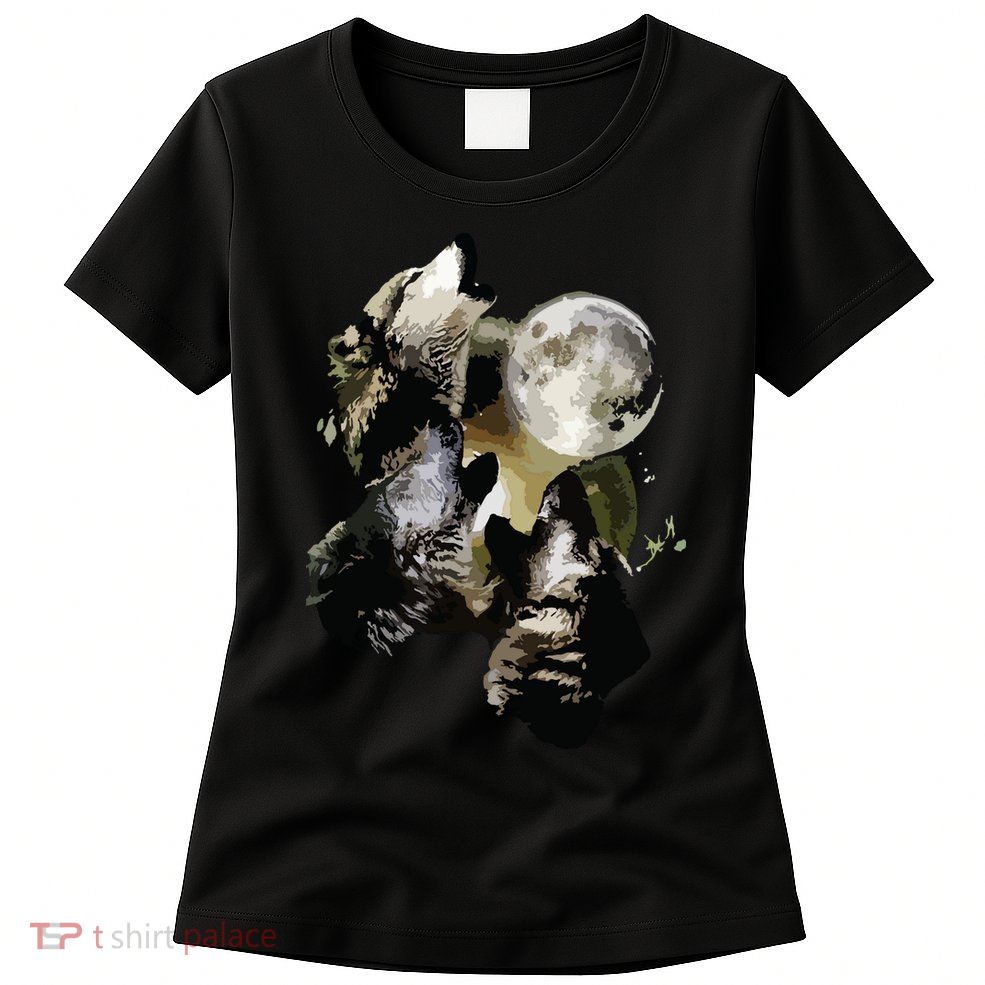 Howling At The Moon Wolves Wolf Animal Womens T-Shirt