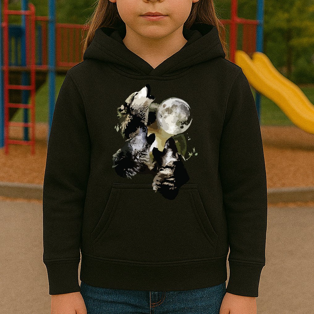 Howling At The Moon Wolves Wolf Animal Kids Hoodie