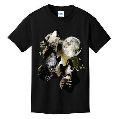 Howling At The Moon Wolves Wolf Animal Kids T-Shirt