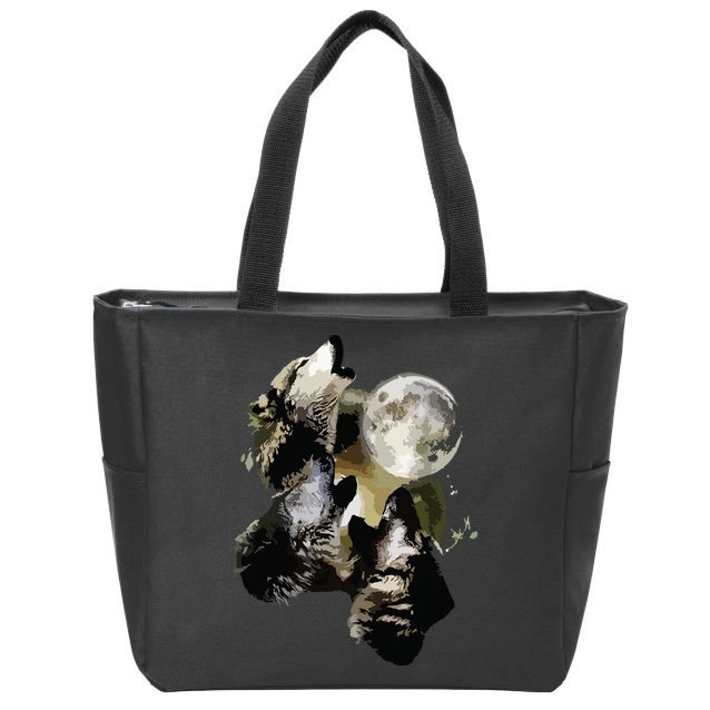 Howling At The Moon Wolves Wolf Animal Zip Tote Bag