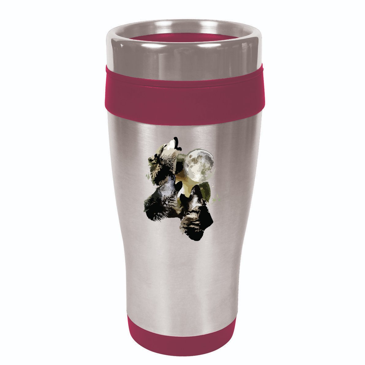 Howling At The Moon Wolves Wolf Animal 16oz Travel Tumbler