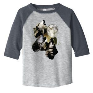 Howling At The Moon Wolves Wolf Animal Toddler Fine Jersey T-Shirt