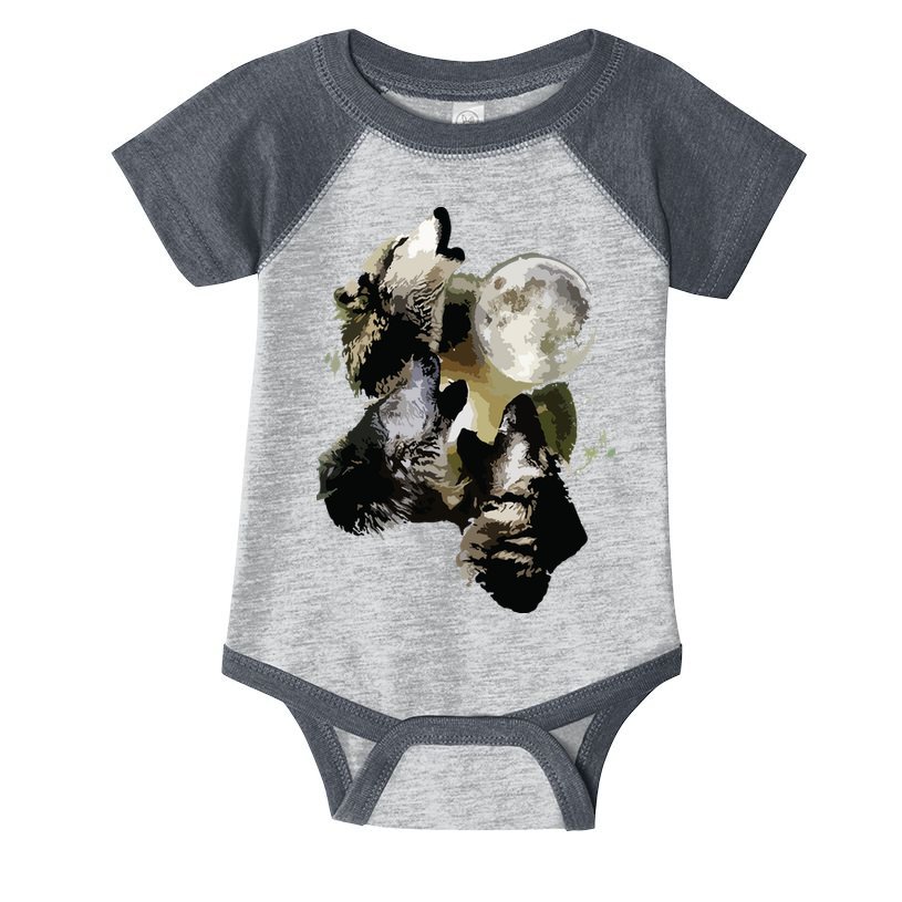 Howling At The Moon Wolves Wolf Animal Infant Baby Jersey Bodysuit