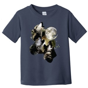 Howling At The Moon Wolves Wolf Animal Toddler T-Shirt