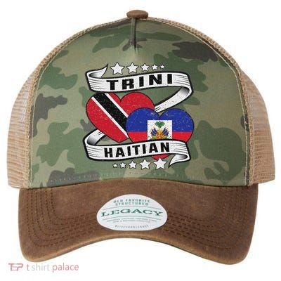 Haitian And Trini Half Trinidad & Tobago Haiti Flag Legacy Tie Dye Trucker Hat