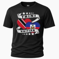 Haitian And Trini Half Trinidad & Tobago Haiti Flag Cooling Performance Crew T-Shirt