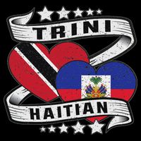 Haitian And Trini Half Trinidad & Tobago Haiti Flag Cooling Performance Crew T-Shirt