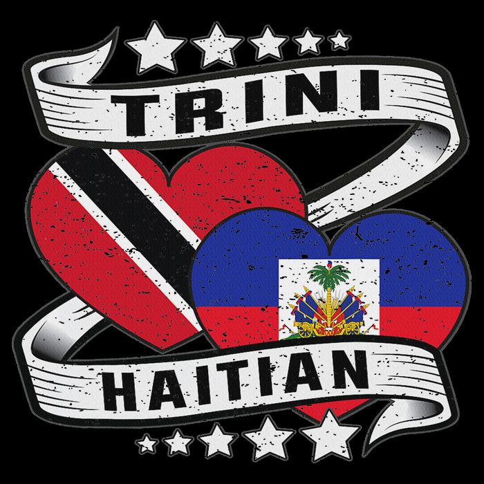 Haitian And Trini Half Trinidad & Tobago Haiti Flag Cooling Performance Crew T-Shirt