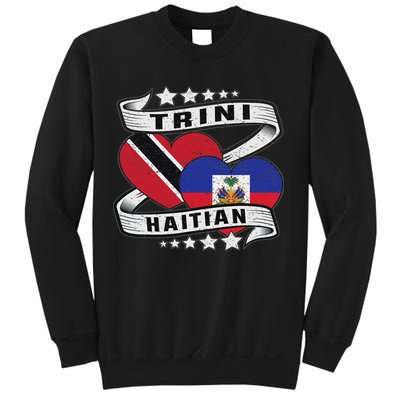 Haitian And Trini Half Trinidad & Tobago Haiti Flag Sweatshirt