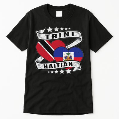 Haitian And Trini Half Trinidad & Tobago Haiti Flag Tall T-Shirt