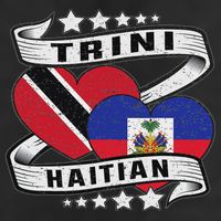 Haitian And Trini Half Trinidad & Tobago Haiti Flag Adult Drive Performance Visor