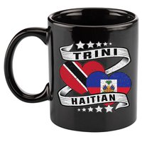 Haitian And Trini Half Trinidad & Tobago Haiti Flag 11oz C Handle Ceramic Mug