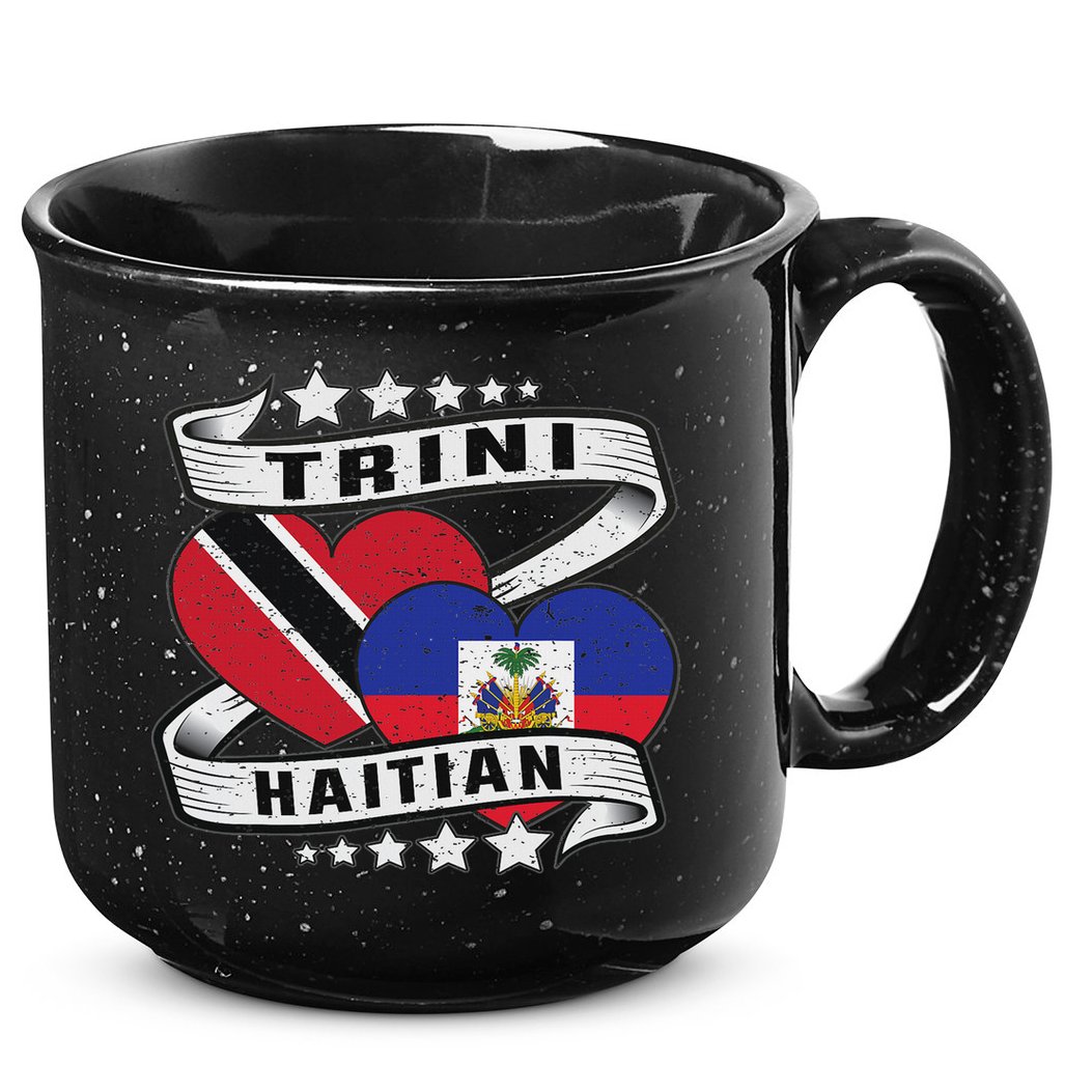 Haitian And Trini Half Trinidad & Tobago Haiti Flag 15oz Campfire Ceramic Mug