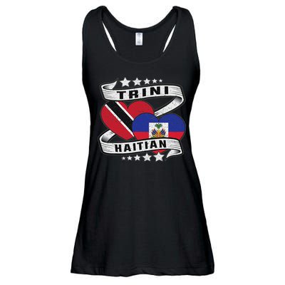 Haitian And Trini Half Trinidad & Tobago Haiti Flag Ladies Essential Flowy Tank