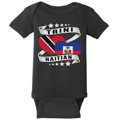 Haitian And Trini Half Trinidad & Tobago Haiti Flag Baby Bodysuit