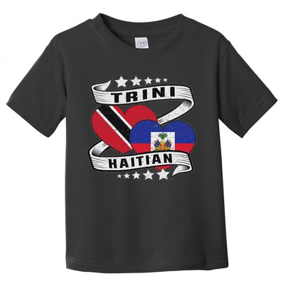 Haitian And Trini Half Trinidad & Tobago Haiti Flag Toddler T-Shirt