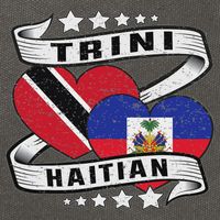 Haitian And Trini Half Trinidad & Tobago Haiti Flag Cotton Canvas Backpack
