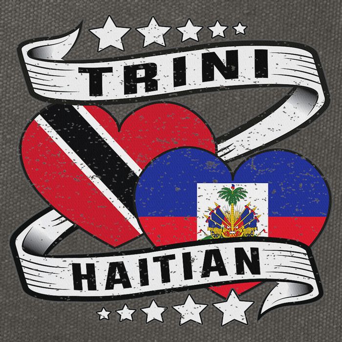 Haitian And Trini Half Trinidad & Tobago Haiti Flag Cotton Canvas Backpack