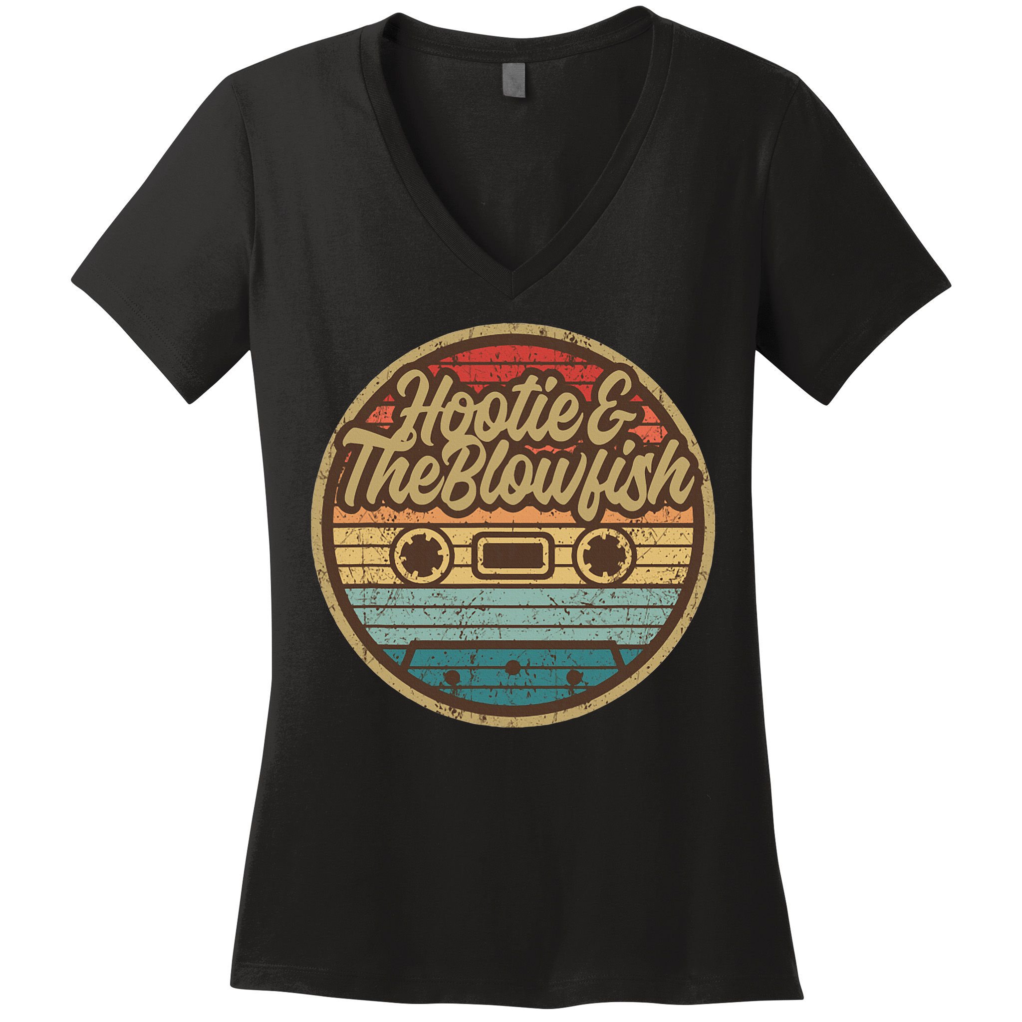 Hootie And The Blow Retro Cassette Musician Women's V-Neck T-Shirt