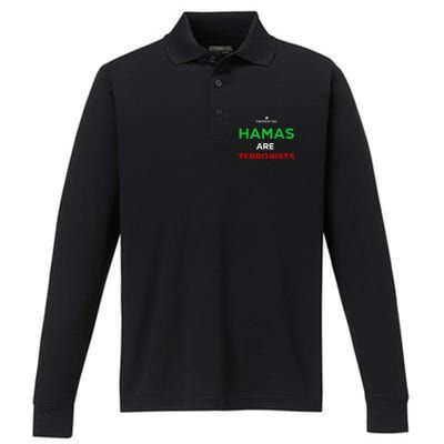 Hamas Are Terrorists Please Dont Arrest Me Performance Long Sleeve Polo