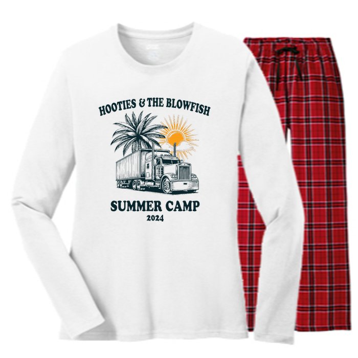 H.O.O..T.I.E And The B.L.O.W.F.I.S.H 2024 Summer Camp With Trucks Women's Long Sleeve Flannel Pajama Set 